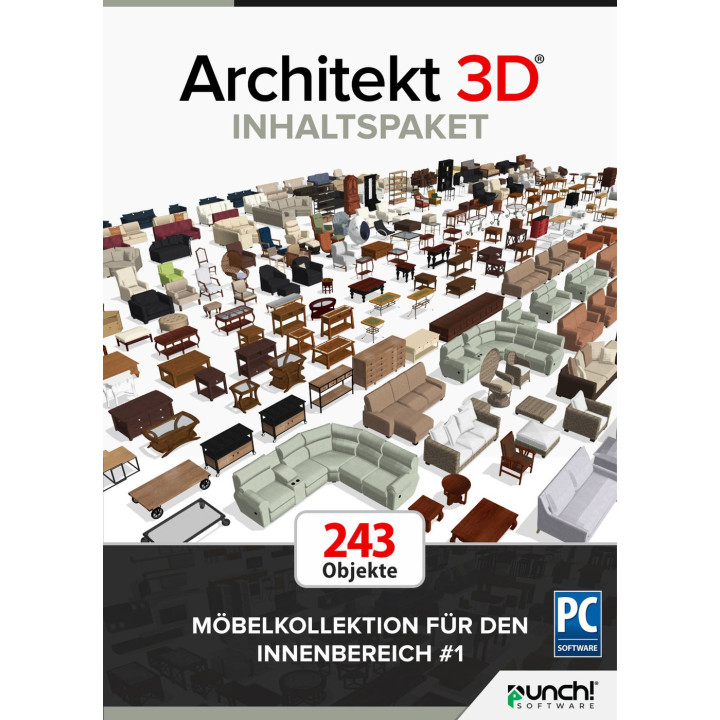 ARCHITEKT 3D® Zusatzpaket - Möbelkollektion für den Innenbereich 1 - Download Windows