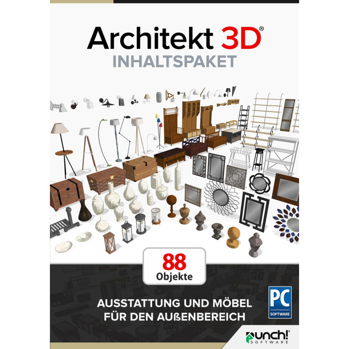 ARCHITEKT 3D® Zusatzpaket - Ausstattung und Möbel für den Außenbereich - Download Windows