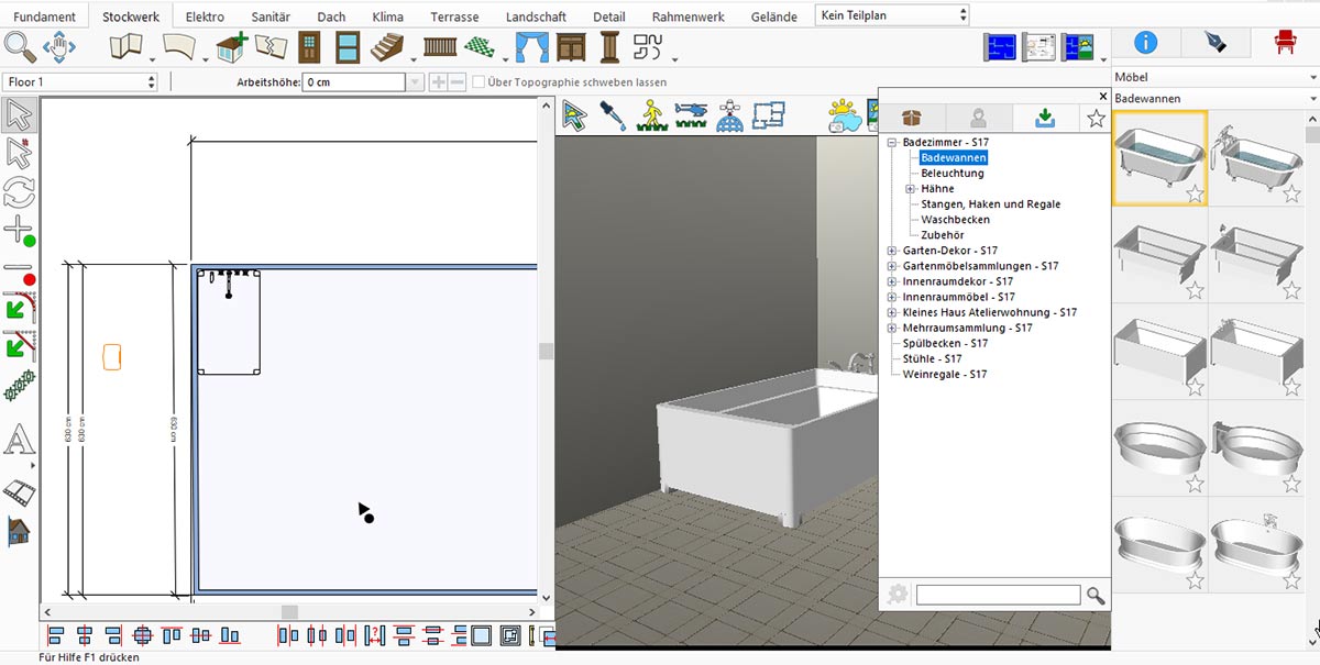 Basic bathroom interior before adding lighting and accessories