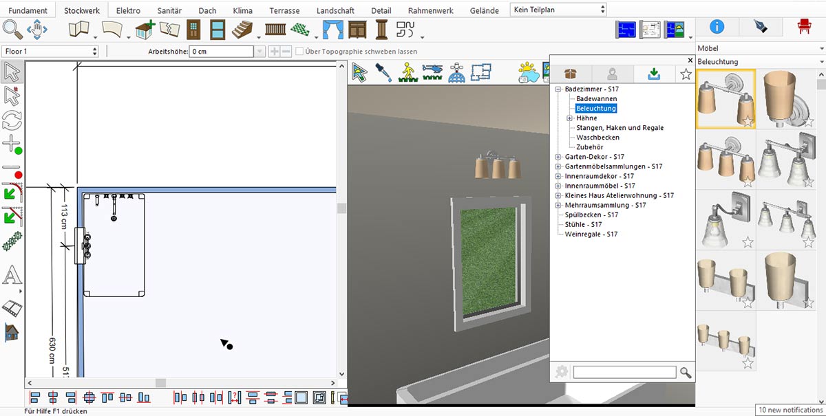 Basic bathroom interior before adding lighting and accessories
