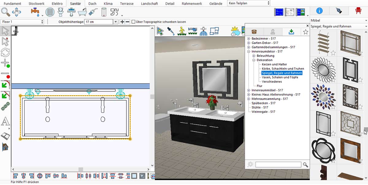 Basic bathroom interior before adding lighting and accessories