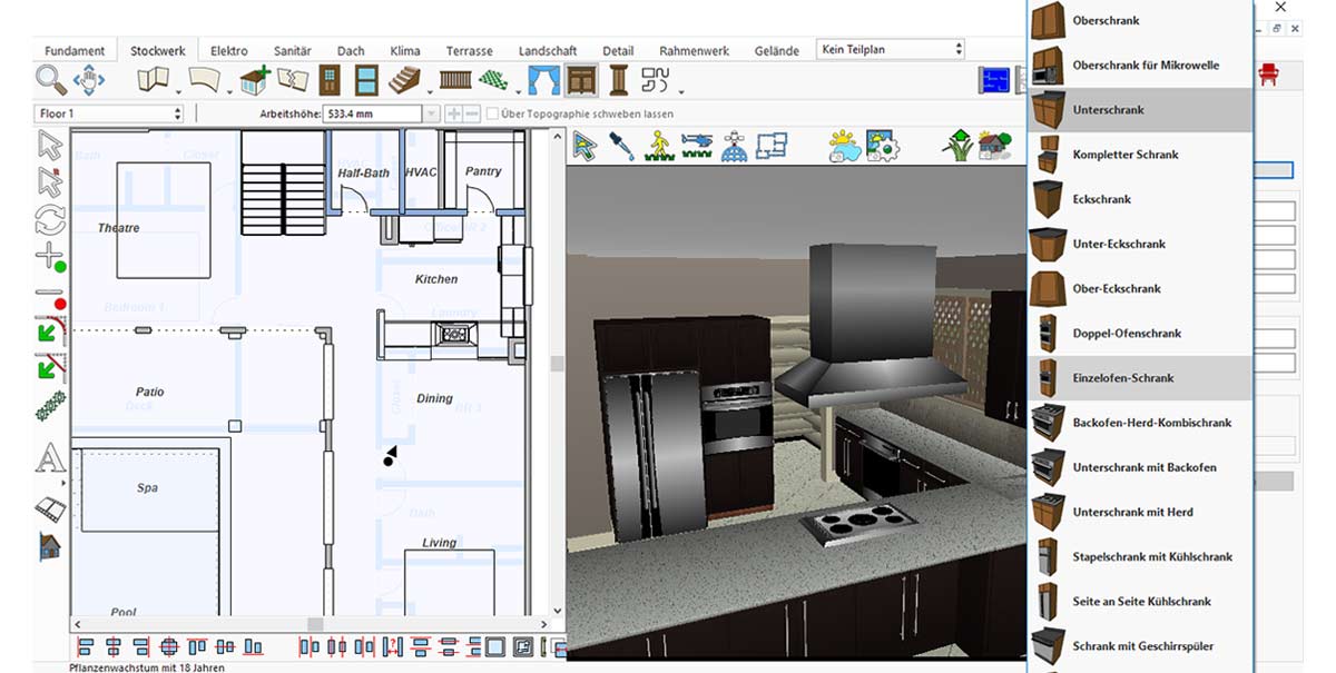 Empty basic kitchen layout before adding appliances and accessories