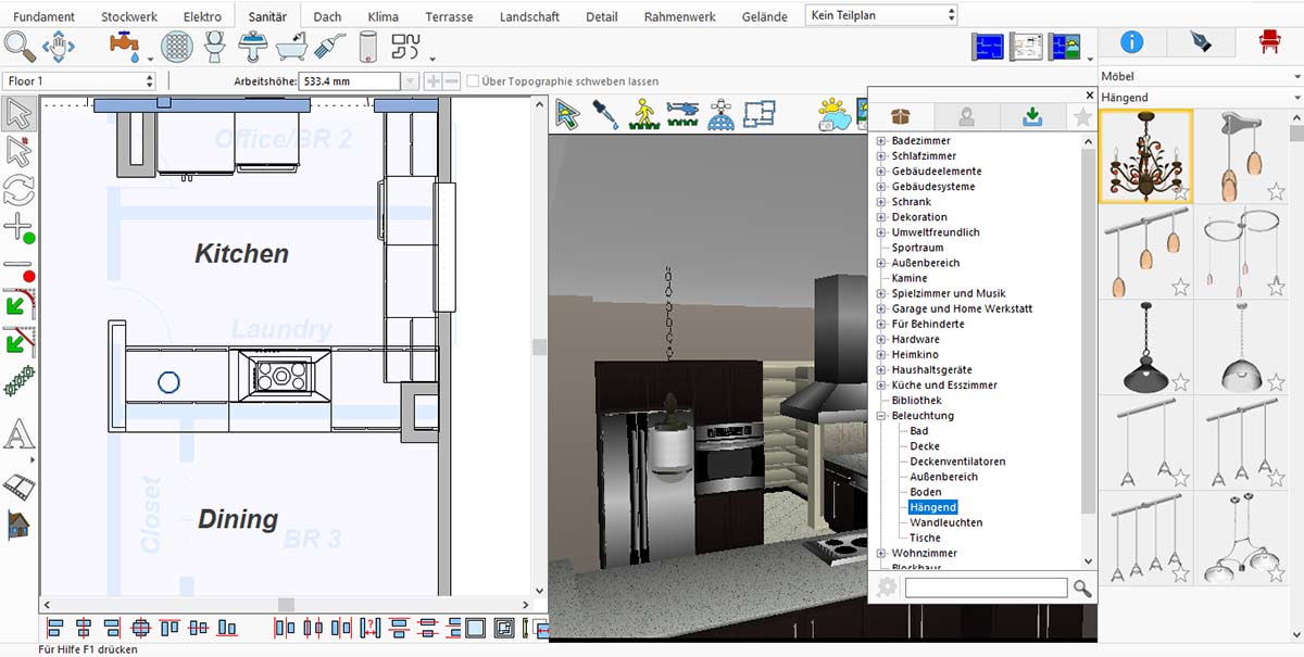Empty basic kitchen layout before adding appliances and accessories