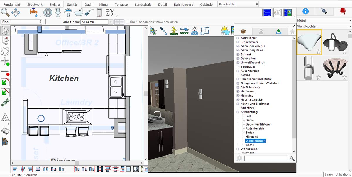 Empty basic kitchen layout before adding appliances and accessories