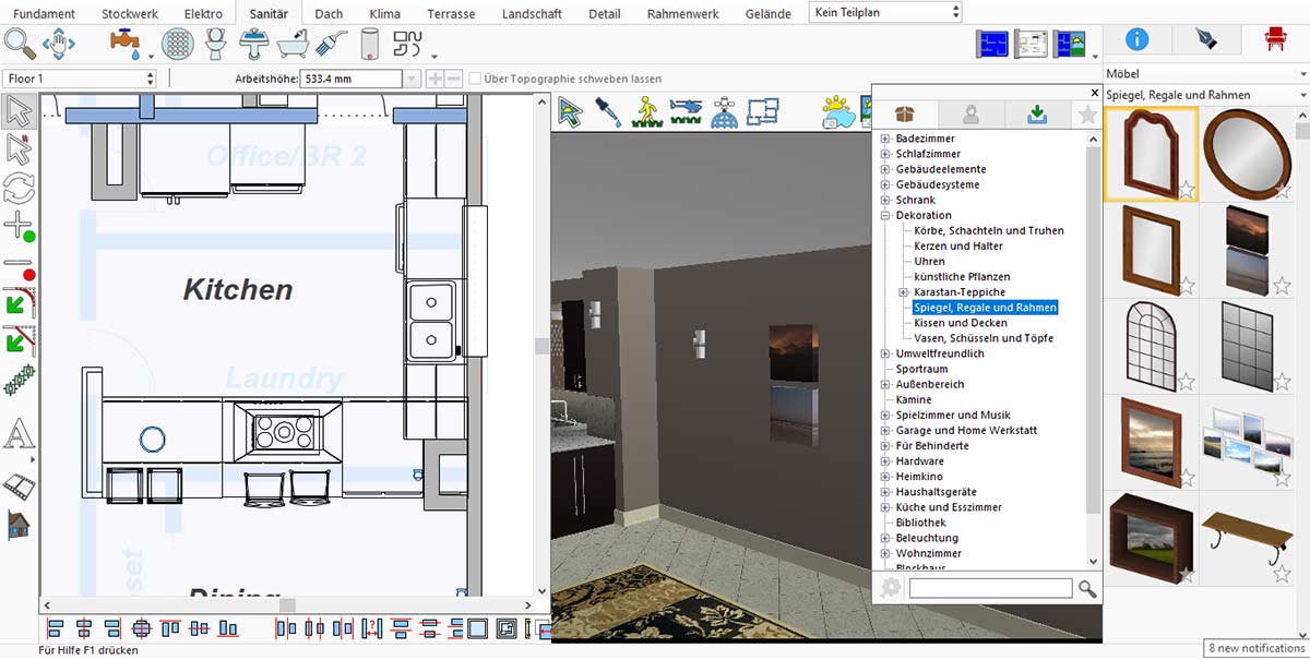 Empty basic kitchen layout before adding appliances and accessories