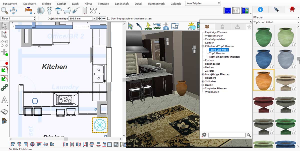 Empty basic kitchen layout before adding appliances and accessories