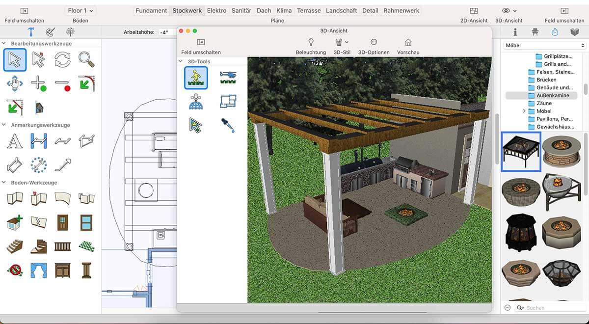 Ground Fill Region tool inside workspace