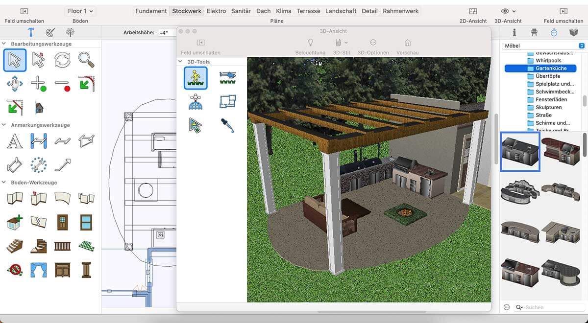 Ground Fill Region tool inside workspace
