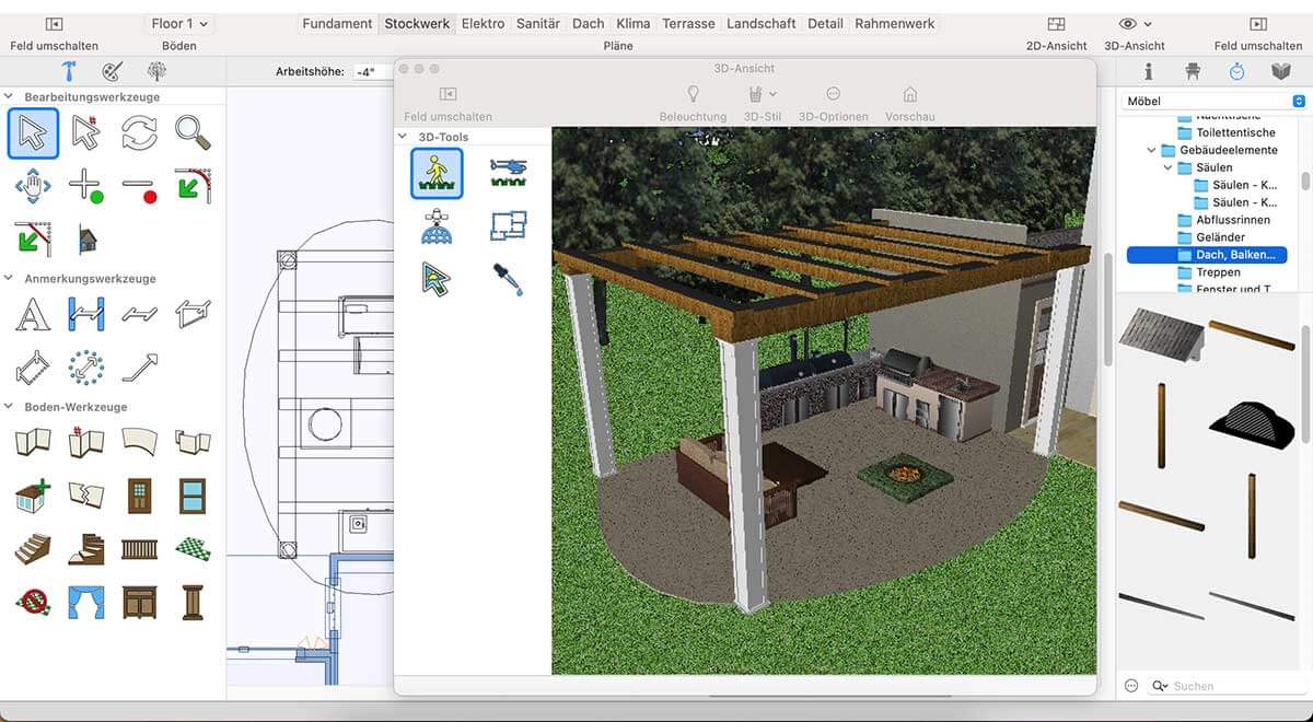 Ground Fill Region tool inside workspace