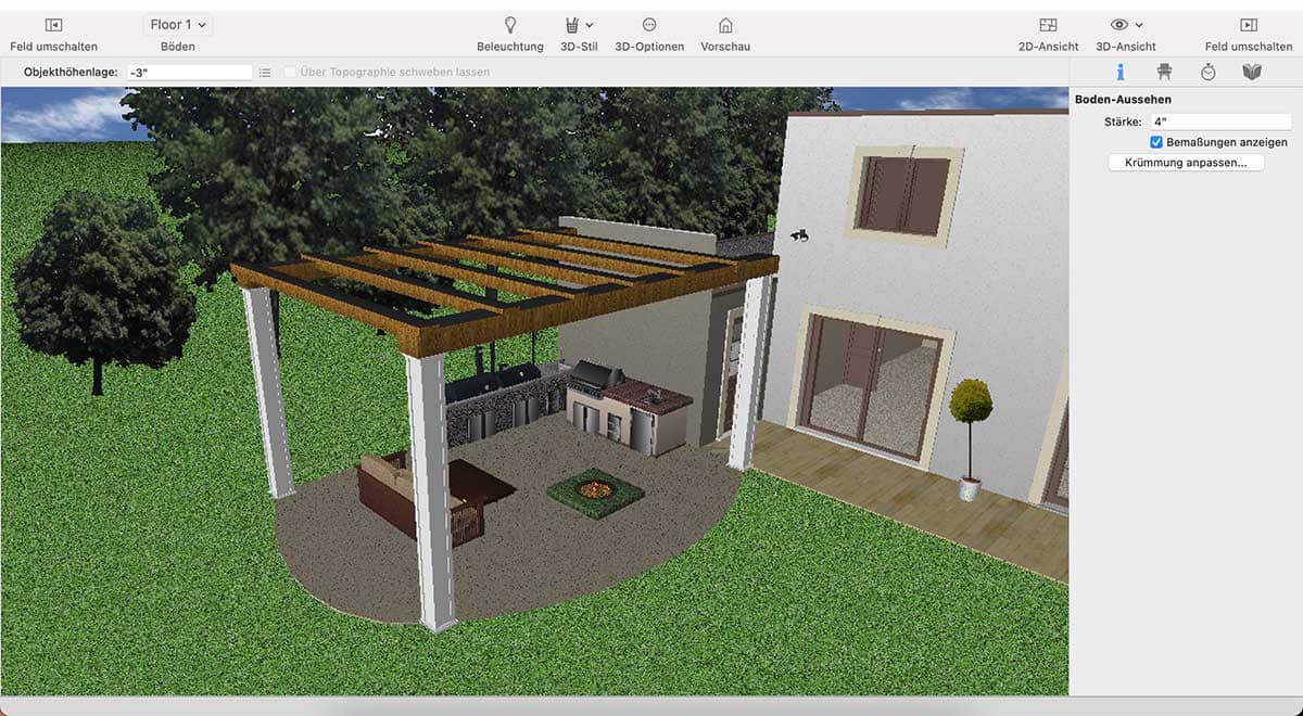 Ground Fill Region tool inside workspace