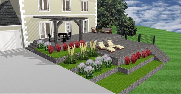 terrasse en pente avec Architecte 3D